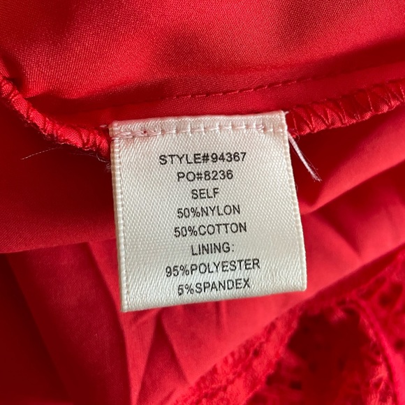 Skies are Blue sleeveless red lace aline summer party event dress size small - Picture 10 of 13